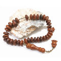 Sandal Fragrance Zikar Tasbeeh - Original Sandalwood Tasbih Brown flat 33 Beads of 13mm. 