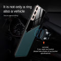 Relaxtoo For Samsung Galaxy S21 FE 5G Luxury Leather Cover Case Silicone Shockproof Car Magnetic Holder Case Car Magnetic Holder Leather Back Cover. 