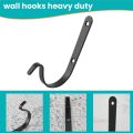 Set of 10 Hanging Basket Hooks Iron Wall Hanging Curved Up Plant Hook. 