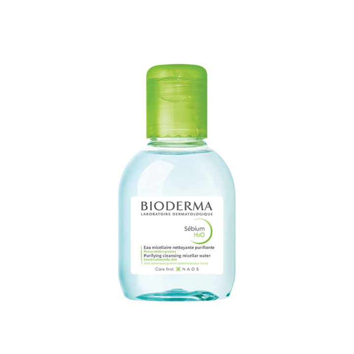 Bioderma Sebium H2O Micellar Water 100ml - Best Cleanser for Oily & Combination Skin, Makeup Remover, and Pore Care Solution