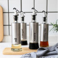 300ml Glass oil dispenser stainless steel bottle Kitchen Cooking Oil Vinegar Bottle with Dropper Best For Olive oil Usage. 