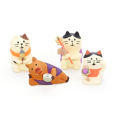 Home Decoration Exquisite Japanese Style Orange Bib Cat Decor. 