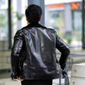 Fashion Biker Leather jacket with fur Coder-31. 