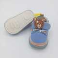 Cute Teddy Bear Baby First Walker Shoes | Blue Canvas Soft Sole Infant Sneakers with Velcro Strap & Anti-Slip. 
