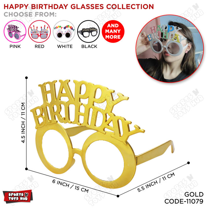Happy Birthday Party Glasses Prop For Kids & Teenagers Youngsters Party Decor, Cake Glasses Novelty Photo Booth For Boy & Girl Birthday Gift Party Supplies Photo_Props Party Decoration Accessories, Sunglasses, Funky Glasses, Silver, Gold, Purple, Blue