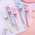 10 Colors Cute Chunky Mermaid Ballpoint Pen Butterfly Rollerball Pen School Office Supply Gift Colorful Refill Stationery Set. 