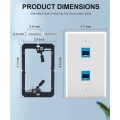 2X Ethernet Wall Plate with Low Voltage Mounting Bracket,Single Gang 2 Port Cat6 Keystone Ethernet Cable Wall Outlet. 