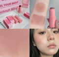 Waterproof Matte Face Blush Stick Long-lasting Natural Cheek Contour Tint Blush Cream Makeup Mineral Red Rouge Cosmetics. 