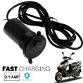 Universal Bikes 5V-2.1A Motorcycle Mobile Phone USB Charger Port Power Adapter Socket Hot (Black). 