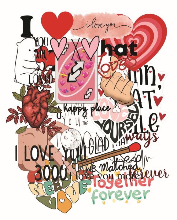Multiple Love Stickers Of Your Choice Available in Single, Pack of 3, 5, 8. 12, 15 Best Quality Aesthetic Cool Stickers For Lovers