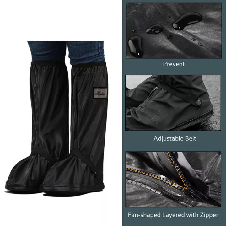 Long Shoe Covers for Rain, Dirt Protection Reusable & Foldable ,Overshoes Wear for Travelling, Motorcycle, Cycling, Riding For Both Men and Women