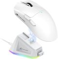 ATTACK SHARK X11 Ultra-Light Triple Mode Gaming Mouse PAW331Magnetic Charging Stand for PC/Mac White. 