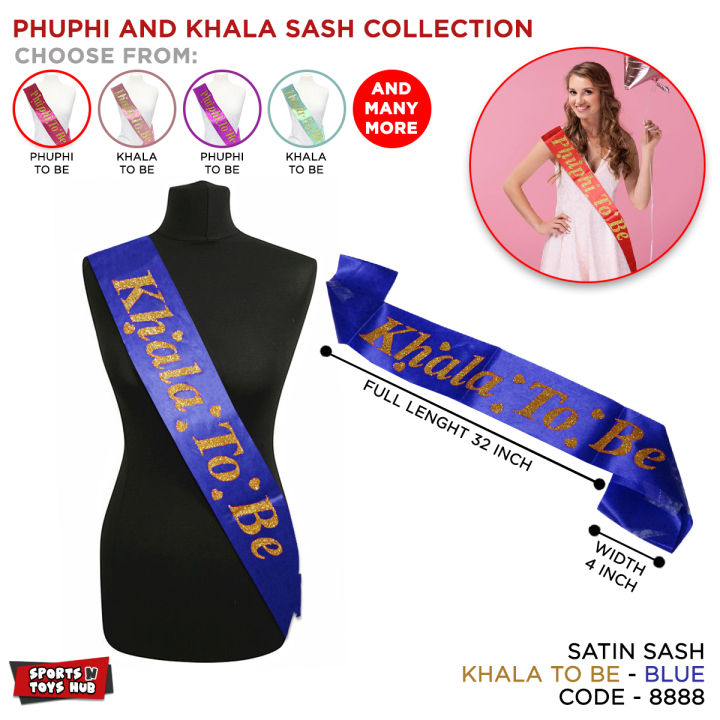 Khala To Be & Phuphi To Be Sash Collection For Baby Shower Baby Boy & Girl Announcement Partywear, Party Supplies, Special Occasions Celebration Khaala & Phophi Party Wear Sashes, Photo Booth Prop, Decoration Items Material & Accessories