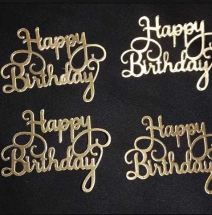 6 PCS UNIQUE GOLDEN HAPPYBIRTHDAY TOPPER FOR CAKE | STYLISH GOLDEN HBD CUTOUT | HBD CUTOUTS DESIGNS FOR CAKE