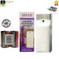 Complete Set of Automatic Air Freshener Dispenser with free Fresco Refill 300ML and D-Size Cell Room Spray Machine LED Black. 