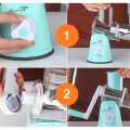 Vegetable Slicer Manual Kitchen Grater Vegetable Chopper 3 in 1 Round Mandolin Cutter Potato Spiralizer Household Gadgets NOTE random color will be delivered. 