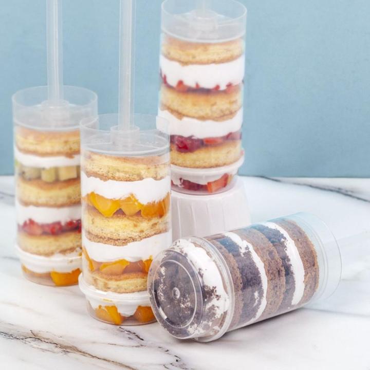 JGYBI Kitchen Plastic Round Bakery Push Up Push Pops Cake Container Pusher with Lids