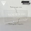 Custom Acrylic Desk Nameplate, Tabletop Decoration, Transparent Acrylic, Office Desk Decoration GT011. 