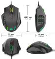 Redragon M908 IMPACT 12400 DPI RGB Gaming Mouse 19 Programmable Buttons Laser Wired MMO. 
