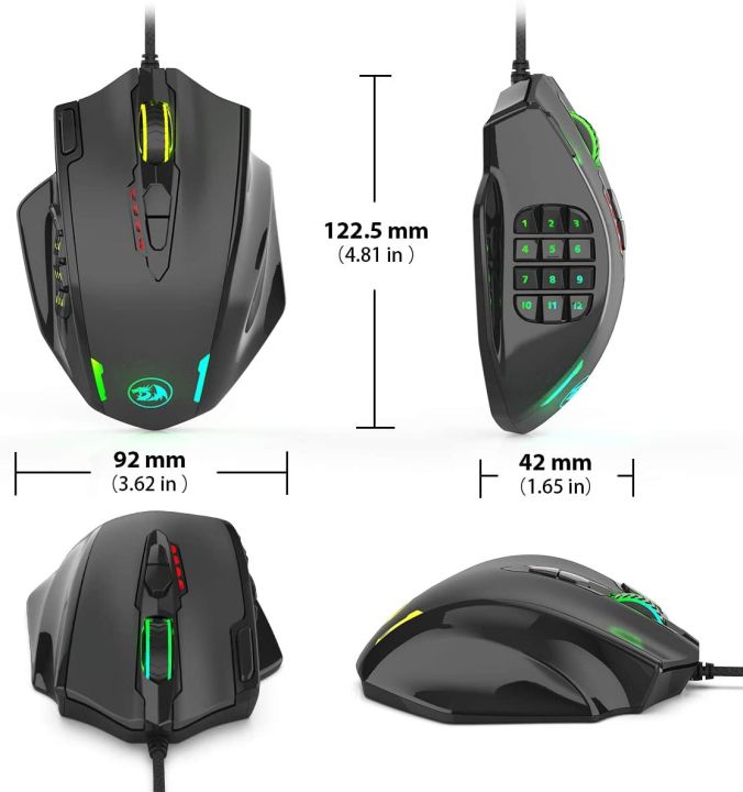 Redragon%20M908%20IMPACT%2012400%20DPI%20RGB%20Gaming%20Mouse%2019%20Programmable%20Buttons%20Laser%20Wired%20MMO%20-%20Image%204