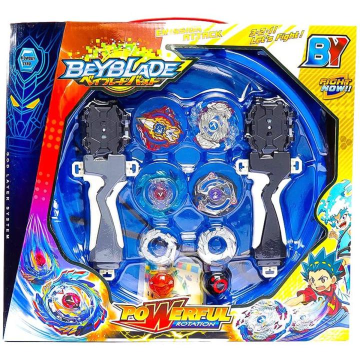 4pcs/set Beyblade Metal Fusion Fighting Gyro With Launcher&Arena Stadium