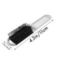 Travel Folding Hair Brush With Mirror Compact Pocket Size Comb-White. 