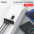 Morui Powerbank 30000mAH, 20000mAH, 10000mAH - Long Lasting Battery With 22.5w Super Fast Charging - Power Bank For Airpods And Mobile - Multiple USB Ports , Type C And Digital Display Powerbank - Universal Device Charger - Compatible With All Phones.. 