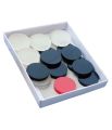 Carrom Board Pieces - Coins - Goti - Set of 19 Pieces of Plastic Stone Size 1 - Black and White. 