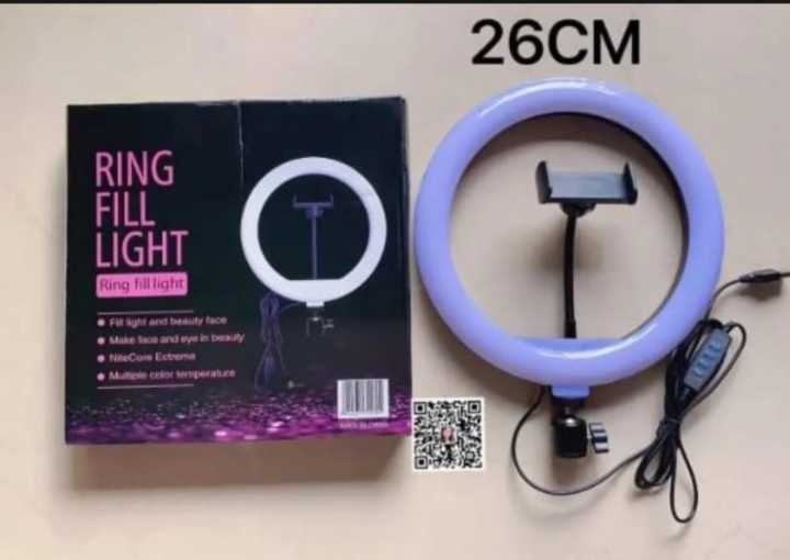 26cm Ring Light With Mobile Holder Three Different Mode Light (Only Light No Stand/Case)