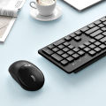 Wireless Keyboard And Mouse, WisFox USB Computer Keyboard With Silent Keys, Long Battery Life, 2.4GHz Full-Size Lag-Free Cordless Combo For PC Laptops Windows Mac Chrome OS (Black). 