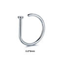 New Curved Barbells Fake Nose Piercing D Shaped Tragus Helix Stud Earring Hoop Septum Stainless Steel Ring Nostril Body Jewelry. 
