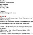 2PCS Bathroom Mirror Glass Clip Stainless Steel Half Round Glass Clamp Advertising Plate Glass Holder Shelf Clamp Bracket With Screws For Cupboard Door. 