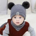 Newborn Kids Baby Boy Girl Pom Hat Winter Warm Knit Bobble Beanie Cap Scarf Set. 