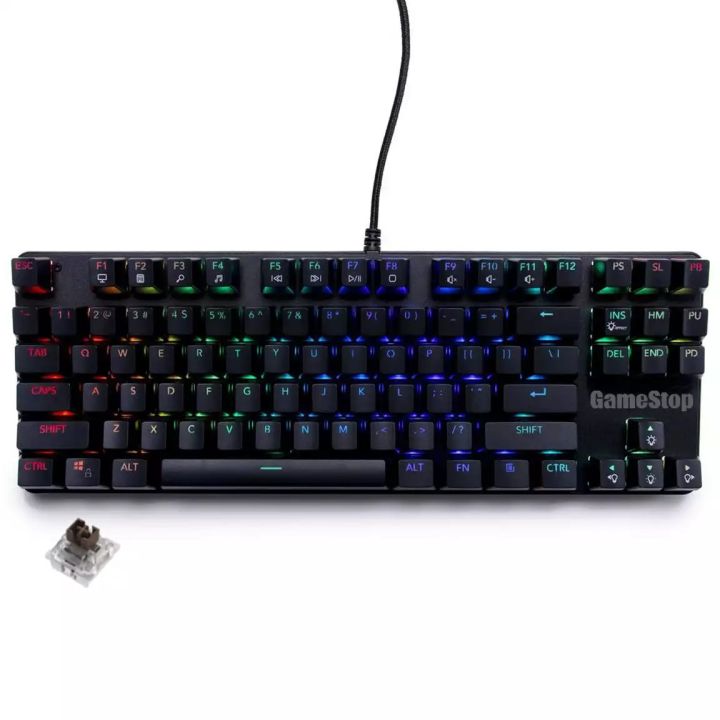 Mechanical GameStop GS200 RGB Gaming Keyboard with Outemu Brown Switches in Black
