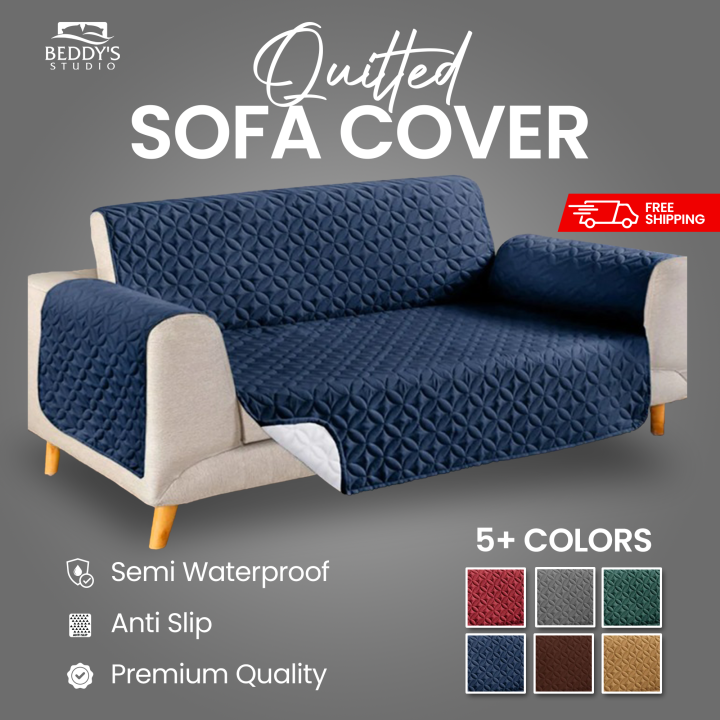 Beddy's Studio QUILTED Sofa Cover Semi Waterproof Quilted Sofa Covers For 1 Seater, 2 Seater, 3 Seater, 5 Seater, 6 Seater, 7 Seater | Quilted Padded Sofa Protectors, Ultrasonic Sofa Coat, Slip Covers, Sofa Runners
