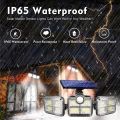 3 head Solar Lights Outdoor Motion Sensor with Remote Control [3 Modes] Outdoor Lighting Solar Powered Waterproof IP65 Wall Light for Garden with 5M Cable Beam Angle. 
