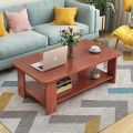 Coffee Table with 2 Tiers Storage Shelf, MDF Sofa Table for Living Room, Office Furniture by RM Center. 