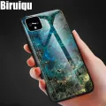 Biruiqu For Google Pixel 4 / Google Pixel 4XL Shockproof Fashion Marble Tempered Glass Back Case Cover. 