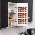 Plastic Kitchen Spice Rack Organizer 20 Spice Gripper Clip Strips Cabinet Door for Spice Containers - 4 Strips, Holds 20 Jars. 