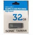 Sonic 32 GB USB 3.1 Flash Drive with Slope Design - Black. 