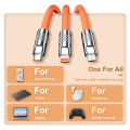 Eaget 3 in 1 USB Cable 6A 120W Fast Charging Cable Micro USB Type C Charging Cable For iPhone 14 13 12 Huawei Xiaomi 13 Samsung. 