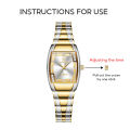 SKMEI X LIEBIG 【Buy 1 Get 3 Free】Original Relo Women's Waterproof Brand Gold Diamond Dial Elegant Temperament Casual For Formal Occasions Fashion Watch L8818. 