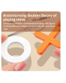 Wooden Tic Tac Toe Game XO Wood Board Game Classic Mini Tabletop Game Set for Boys Girls Educational Games Toy Goody Bag Filler Birthday Party Gaming Gift Puzzle Toys - Orange and White. 