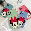 Hontinga for Vivo V20 SE Case Cartoon Minnie Phone Case Original Soft Square Liquid Silicone Cases Full Cover Camera Shockproof Protection Case. 
