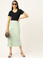 Women's Scoop Deep Neck Half Sleeves T Shirt (Plain). 