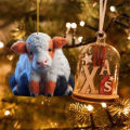 Cow Pendant 8cm Christmas Tree Car Backpack Ornament Cartoon Yellow. 