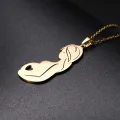 Mom Dad Baby Pendant Mother Day Necklace Gold Color Stainless Steel Chain Jewelry For Women Wife Maternal Family Charm Love Gift. 