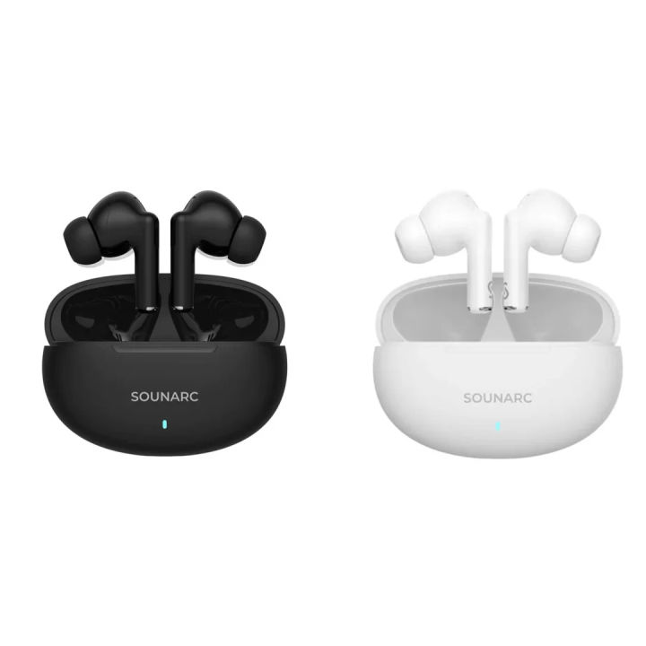 SOUNARC Q1 True Wireless Bluetooth Earphone, Quad mics Clear Call Earbuds, Shaking Bass AirPods, Touch Control (Choose Color)