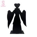 Witch Outdoor Decor Spooky Halloween Metal Witch Silhouette Decoration Perfect for Indoor Outdoor Use Black Iron Table Sign for Home Office Garden Unique Desktop Ornament for Halloween Festivities. 