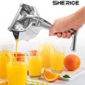 Fruit Press Orange Juice Squeezer, Manual Fruit Squeezer, Handheld Lemon Lime Squeezer, Heavy Duty Aluminum Metal, High Juice Yield for Pomegranate Watermelon Grapefruit, with Filter Bag. 